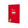 Cuaderno espiral liderpapel a5 pautaguia tapa dura 80h 90gr cuadro pautado 4mm color rojo