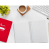 Cuaderno espiral liderpapel a5 pautaguia tapa dura 80h 90gr cuadro pautado 4mm color rojo