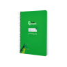 Cuaderno espiral liderpapel a5 pautaguia tapa dura 80h 90gr cuadro pautado 4mm color verde