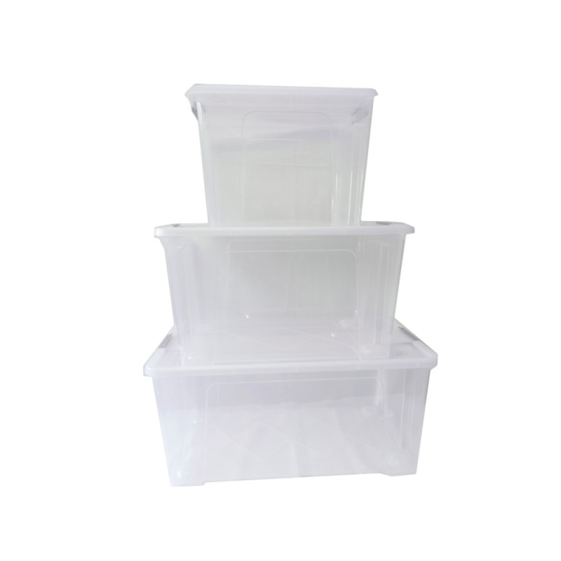 Caja de almacenaje archivo 2000 polipropileno apilable y encajable con tapa 10 litros transparente 280x400x130 mm