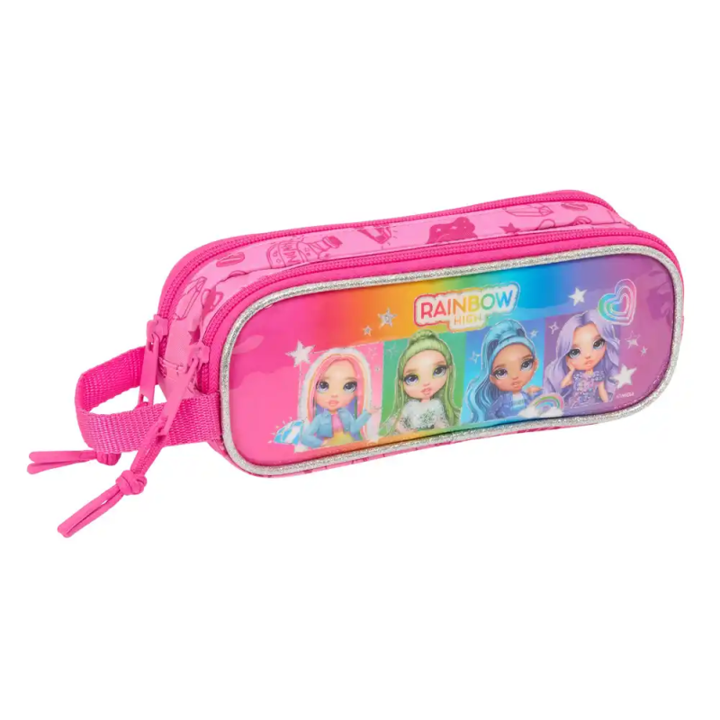 Bolso escolar portatodo safta doble rainbow high shine 80x210x60 mm
