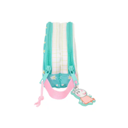 Bolso escolar portatodo safta doble peppa pig pretty flowers 80x210x60xmm