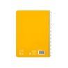 Cuaderno espiral liderpapel a5 pautaguia tapa dura 80h 90 gr cuadro pautado 5mm color amarillo