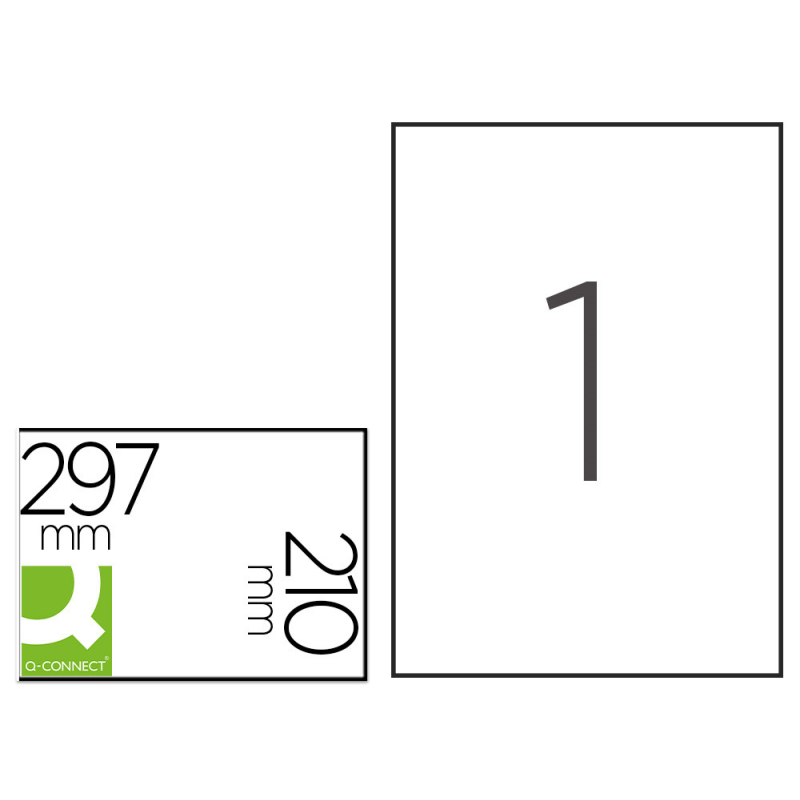 Etiqueta adhesiva q-connect poliester a4 blanco mate para impresoras inkjet pack con 20 hojas
