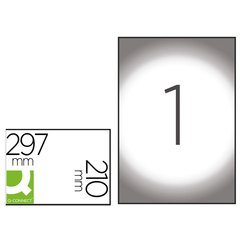 Etiqueta adhesiva q-connect poliester a4 transparente para impresoras inkjet pack con 20 hojas