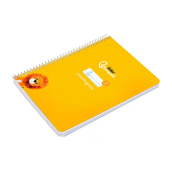 Cuaderno espiral liderpapel a5 pautaguia tapa dura 80h 90 gr cuadro pautado 5mm color amarillo