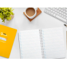 Cuaderno espiral liderpapel a5 pautaguia tapa dura 80h 90 gr cuadro pautado 5mm color amarillo