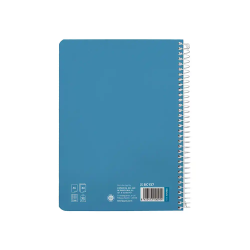 Cuaderno espiral liderpapel a5 pautaguia tapa dura 80h 90 gr cuadro pautado 5mm color azul