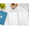 Cuaderno espiral liderpapel a5 pautaguia tapa dura 80h 90 gr cuadro pautado 5mm color azul