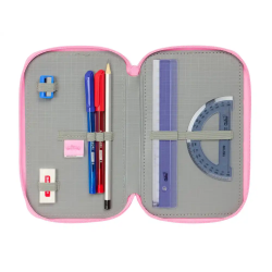 Plumier escolar safta triple 37 piezas superkitties 195x125x55 mm