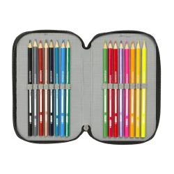 Plumier escolar safta triple 37 piezas spider-man attack 195x125x55 mm