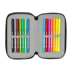 Plumier escolar safta triple 37 piezas spider-man attack 195x125x55 mm