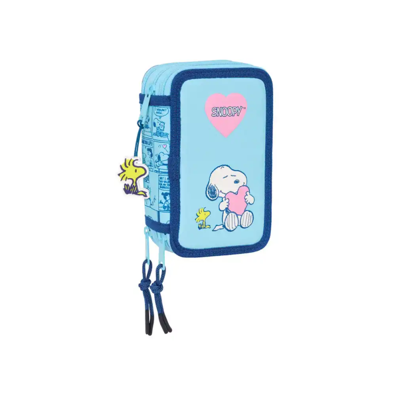 Plumier escolar safta triple 37 piezas snoopy love 195x125x55 mm