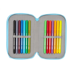 Plumier escolar safta triple 37 piezas snoopy love 195x125x55 mm