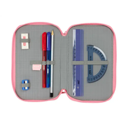 Plumier escolar safta triple 37 piezas reciclado moos passion 195x125x55 mm