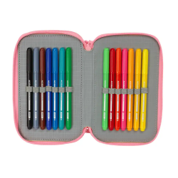 Plumier escolar safta triple 37 piezas reciclado moos passion 195x125x55 mm