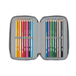 Plumier escolar safta triple 37 piezas real madrid 3 equipacion 24/25 195x125x55 mm