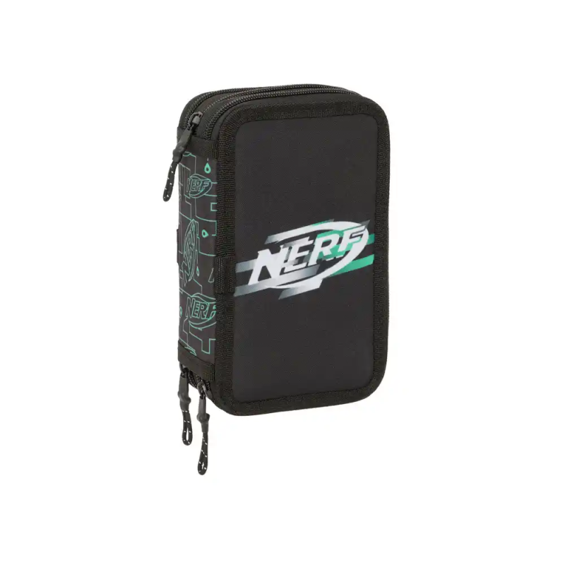 Plumier escolar safta triple 37 piezas nerf game 195x125x55 mm