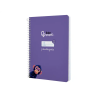 Cuaderno espiral liderpapel a5 pautaguia tapa dura 80h 90gr cuadro pautado 5mm color lila