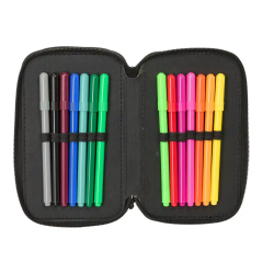 Plumier escolar safta triple 37 piezas nerf game 195x125x55 mm