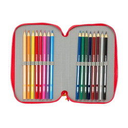 Plumier escolar safta triple 37 piezas mickey mouse good day 195x125x55 mm