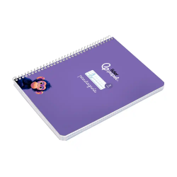 Cuaderno espiral liderpapel a5 pautaguia tapa dura 80h 90gr cuadro pautado 5mm color lila