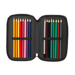 Plumier escolar safta triple 37 piezas kappa dark 195x125x55 mm