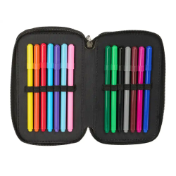 Plumier escolar safta triple 37 piezas kappa dark 195x125x55 mm