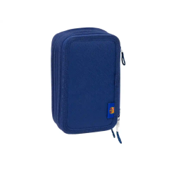 Plumier escolar safta triple 37 piezas f.c. barcelona navy blue 195x125x55 mm