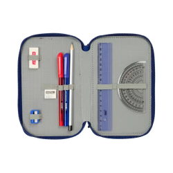 Plumier escolar safta triple 37 piezas f.c. barcelona navy blue 195x125x55 mm