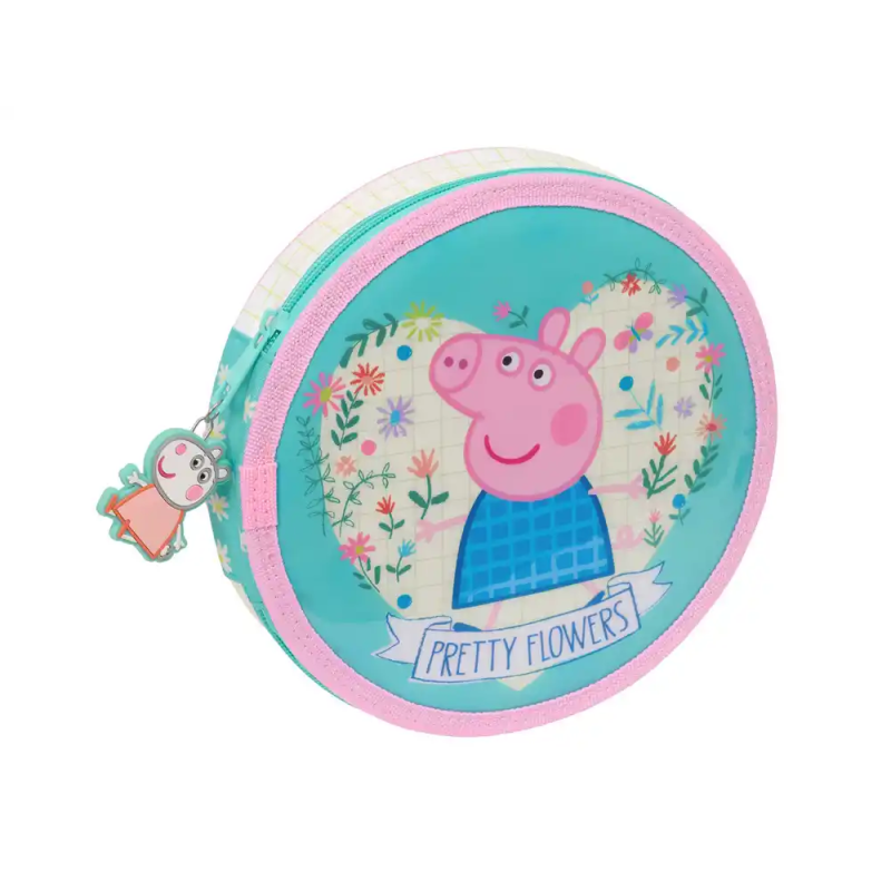 Plumier escolar safta redondo 18 piezas peppa pig pretty flowers 35x210 mm