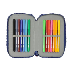 Plumier escolar safta doble pequeño 29 piezas harry potter captain 195x125x40 mm