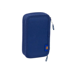 Plumier escolar safta doble pequeño 29 piezas f.c. barcelona navy blue 195x125x40 mm
