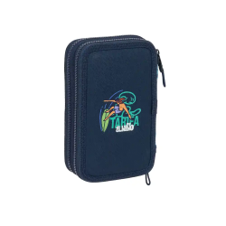 Plumier escolar safta doble pequeño 29 piezas el niño kook 195x125x40 mm