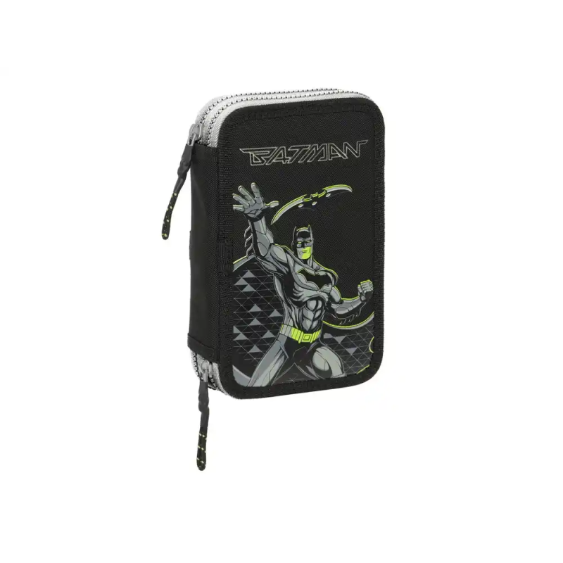 Plumier escolar safta doble pequeño 29 piezas batman game over 195x125x40 mm