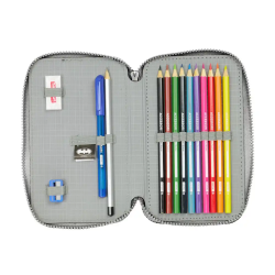 Plumier escolar safta doble pequeño 29 piezas batman game over 195x125x40 mm