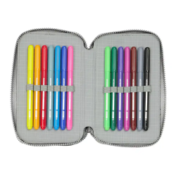 Plumier escolar safta doble pequeño 29 piezas batman game over 195x125x40 mm