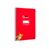 Cuaderno espiral liderpapel a5 pautaguia tapa dura 80h 90 gr cuadro pautado 5mm color rojo