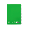 Cuaderno espiral liderpapel a5 pautaguia tapa dura 80h 90 gr cuadro pautado 5mm color verde