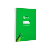 Cuaderno espiral liderpapel a5 pautaguia tapa dura 80h 90 gr cuadro pautado 5mm color verde