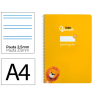 Cuaderno espiral liderpapel a4 pautaguia tapa blanda 80h 75gr cuadro pautado 2,5mm color amarillo