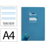 Cuaderno espiral liderpapel a4 pautaguia tapa blanda 80h 75gr cuadro pautado 2,5mm color azul