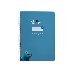 Cuaderno espiral liderpapel a4 pautaguia tapa blanda 80h 75gr cuadro pautado 2,5mm color azul