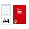 Cuaderno espiral liderpapel a4 pautaguia tapa blanda 80h 75gr cuadro pautado 2,5mm color rojo