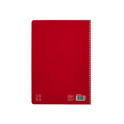 Cuaderno espiral liderpapel a4 pautaguia tapa blanda 80h 75gr cuadro pautado 2,5mm color rojo