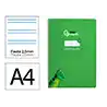 Cuaderno espiral liderpapel a4 pautaguia tapa blanda 80h 75gr cuadro pautado 2,5mm color verde