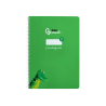 Cuaderno espiral liderpapel a4 pautaguia tapa blanda 80h 75gr cuadro pautado 2,5mm color verde