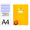 Cuaderno espiral liderpapel a4 pautaguia tapa blanda 80h 75gr cuadro pautado 3mm color amarillo