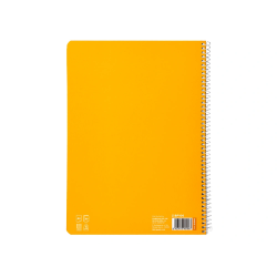 Cuaderno espiral liderpapel a4 pautaguia tapa blanda 80h 75gr cuadro pautado 3mm color amarillo