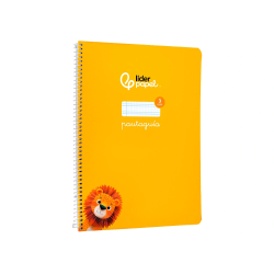 Cuaderno espiral liderpapel a4 pautaguia tapa blanda 80h 75gr cuadro pautado 3mm color amarillo